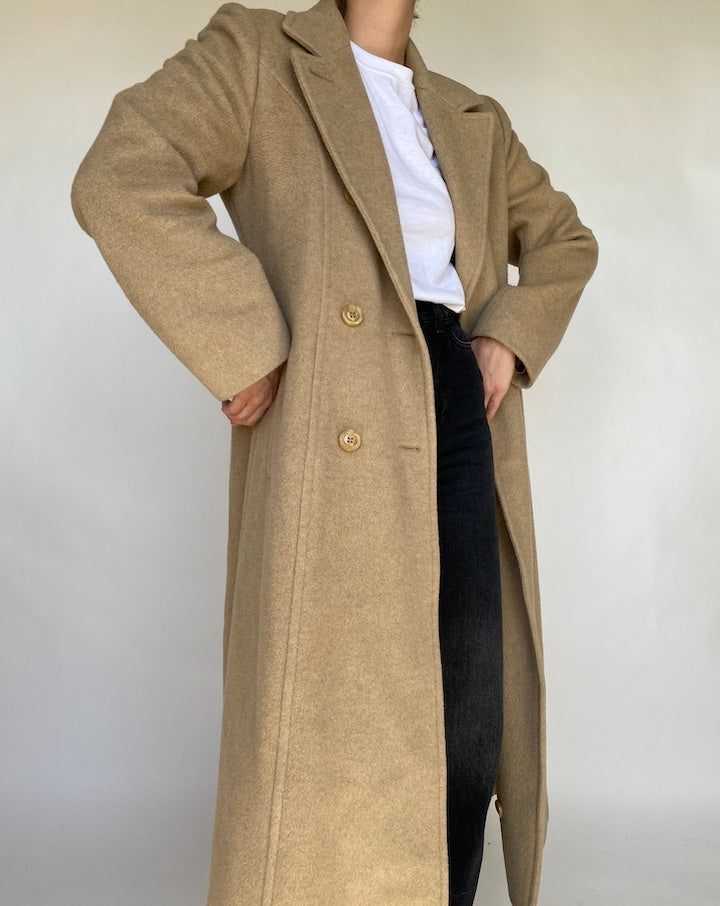 VINTAGE LONG BEIGE COAT 433