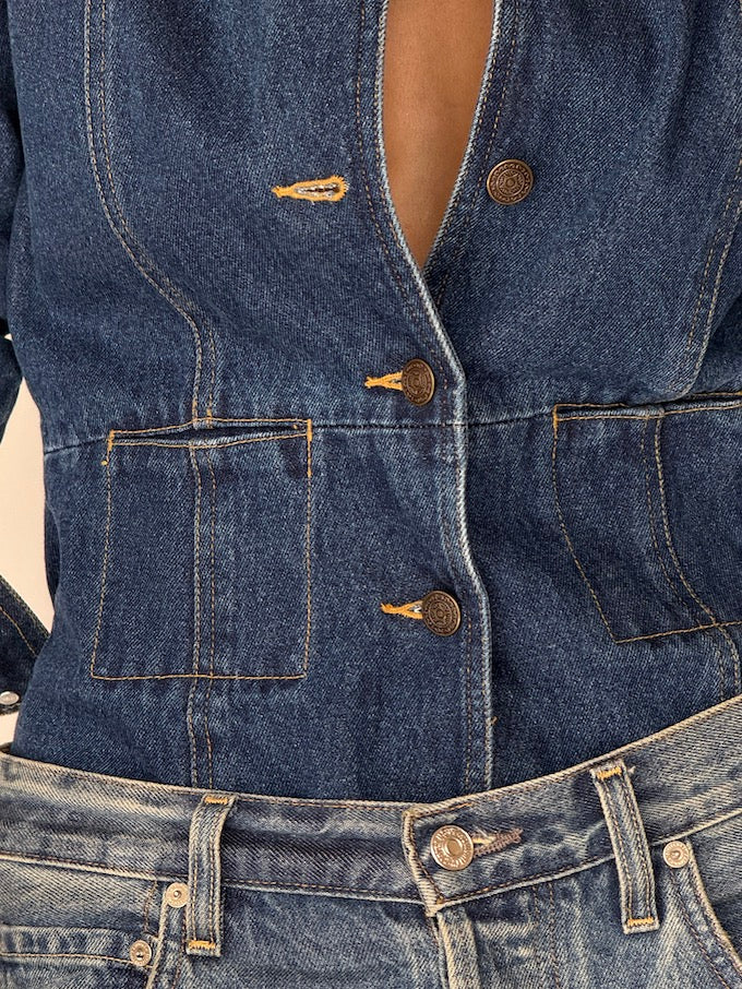 Vintage Denim Blazer Jacket 6325