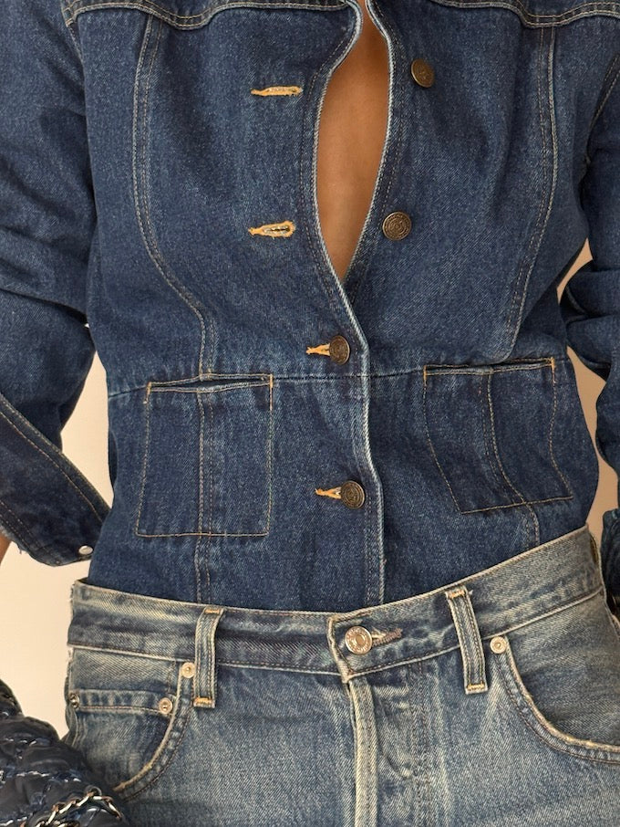 Vintage Denim Blazer Jacket 6325