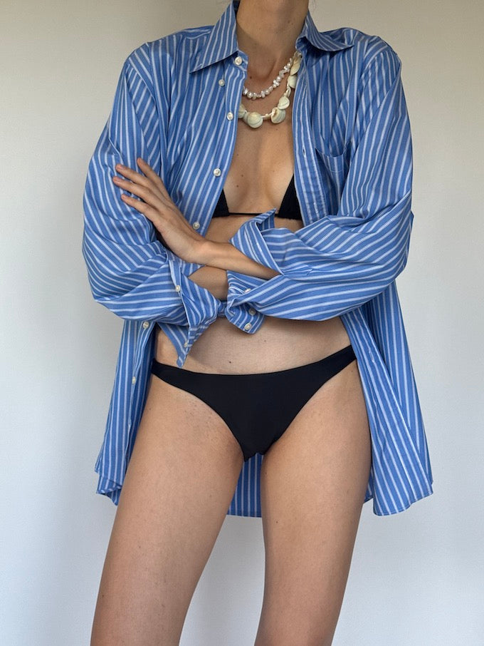 Vintage striped blue and white shirt 6376