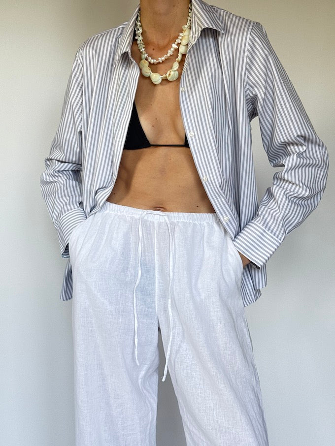 Vintage striped shirt white 6377