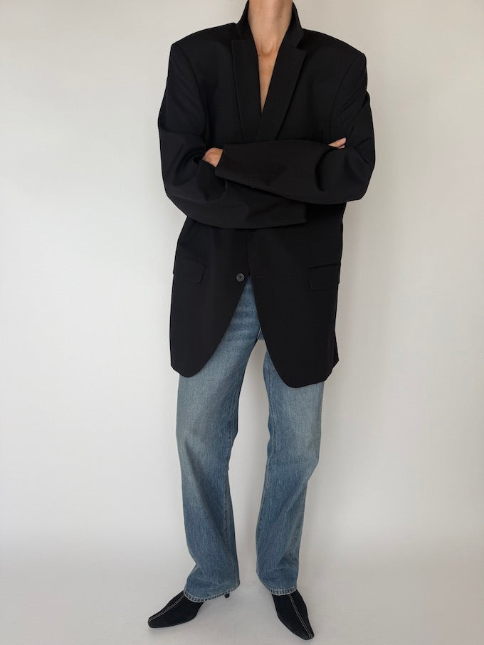 Vintage Oversized Blazer Black 6245