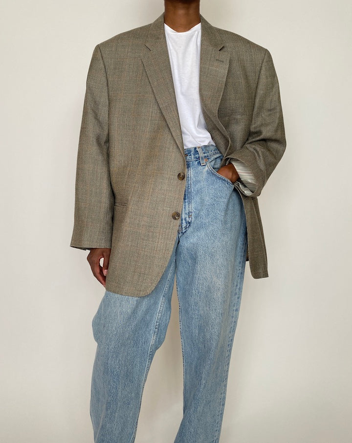 VINTAGE OVERSIZED BEIGE RALPH LAUREN BLAZER 3936