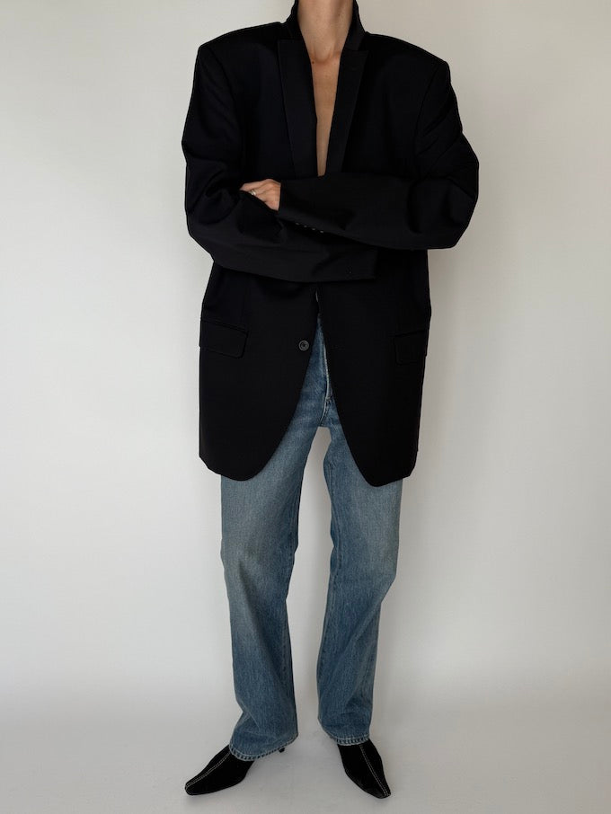 Vintage Oversized Blazer Black 6245