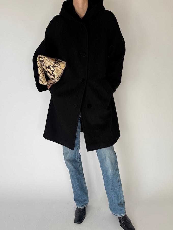 Vintage Wool Hooded Coat 6687