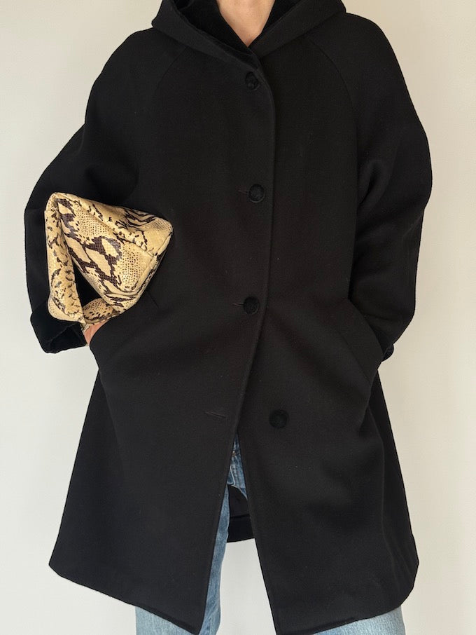 Vintage Wool Hooded Coat 6687