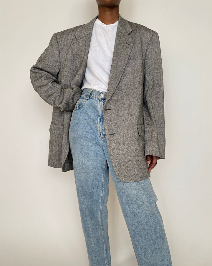 VINTAGE OVERSIZED GREY BLAZER 3939