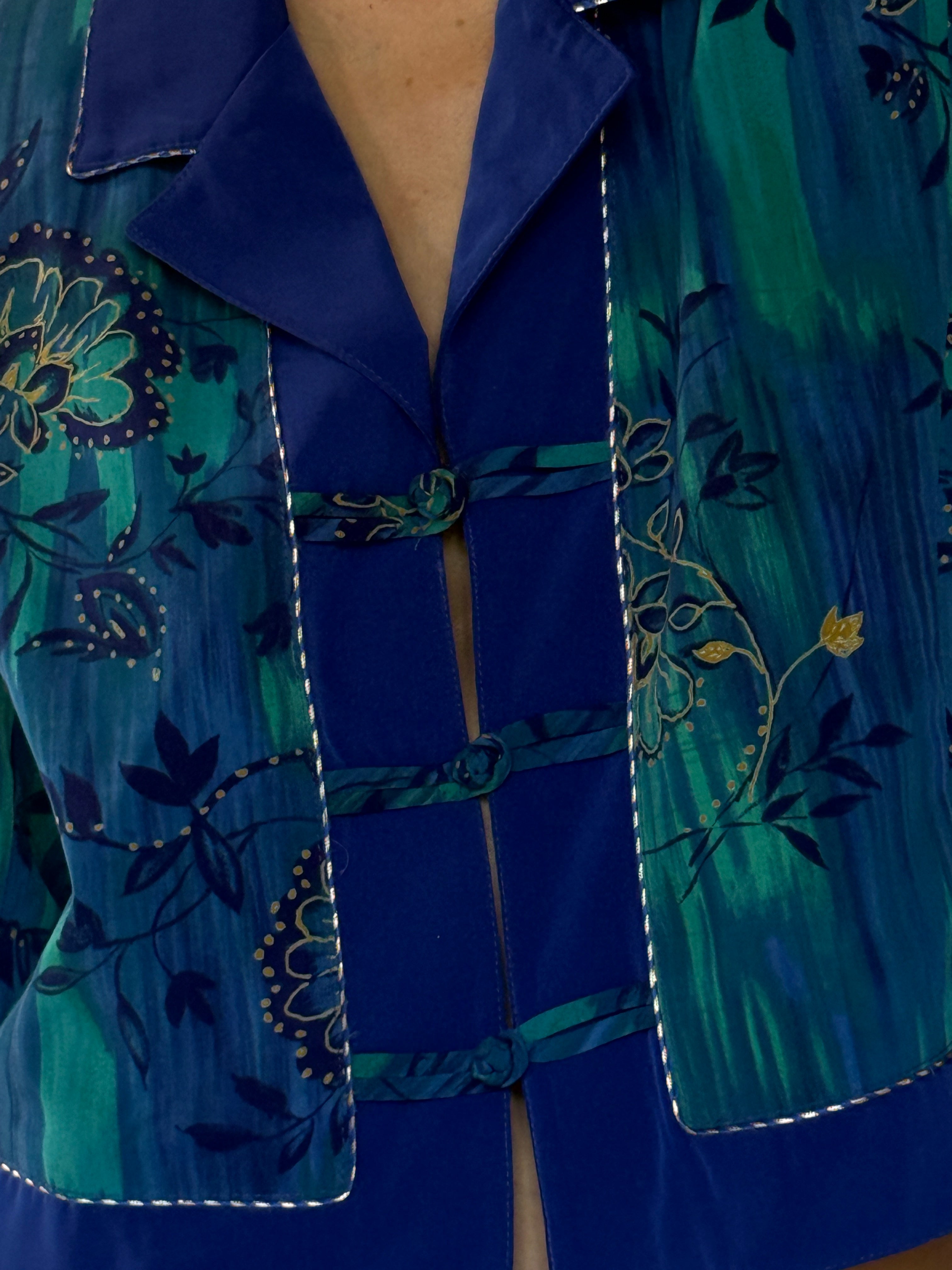 Vintage floral print close-up