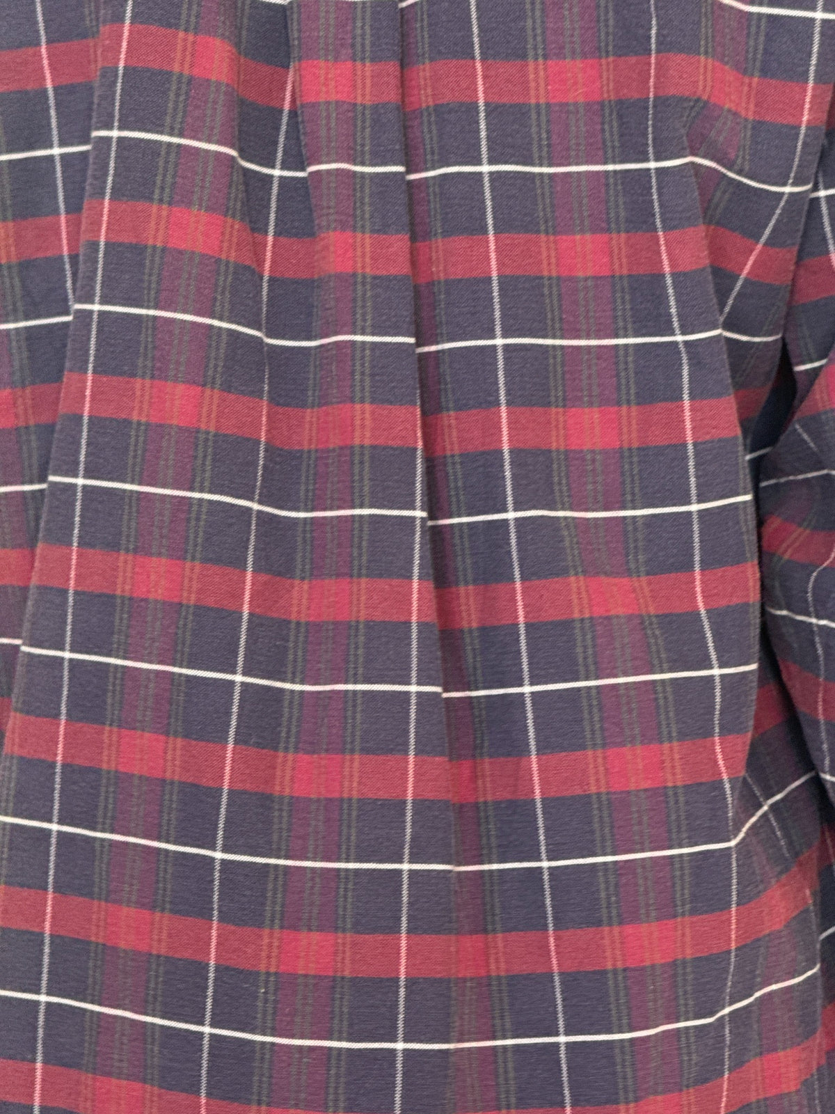 Vintage navy and burgundy plaid shirt SKU 8431