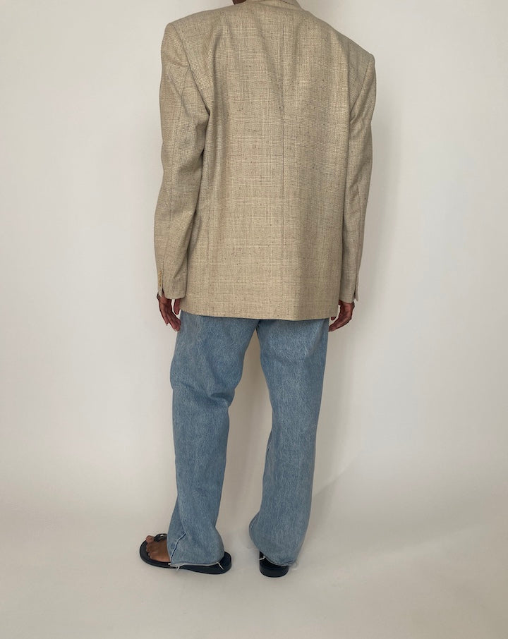 VINTAGE LIGHT BEIGE WOOL BLAZER 3945