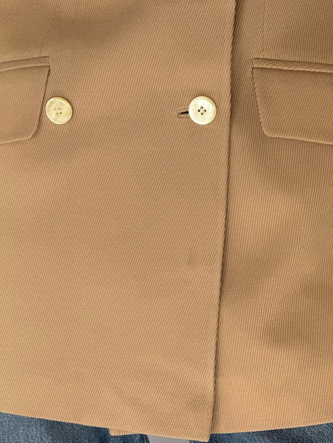 Vintage Camel Wool Double-Breasted Blazer 6692