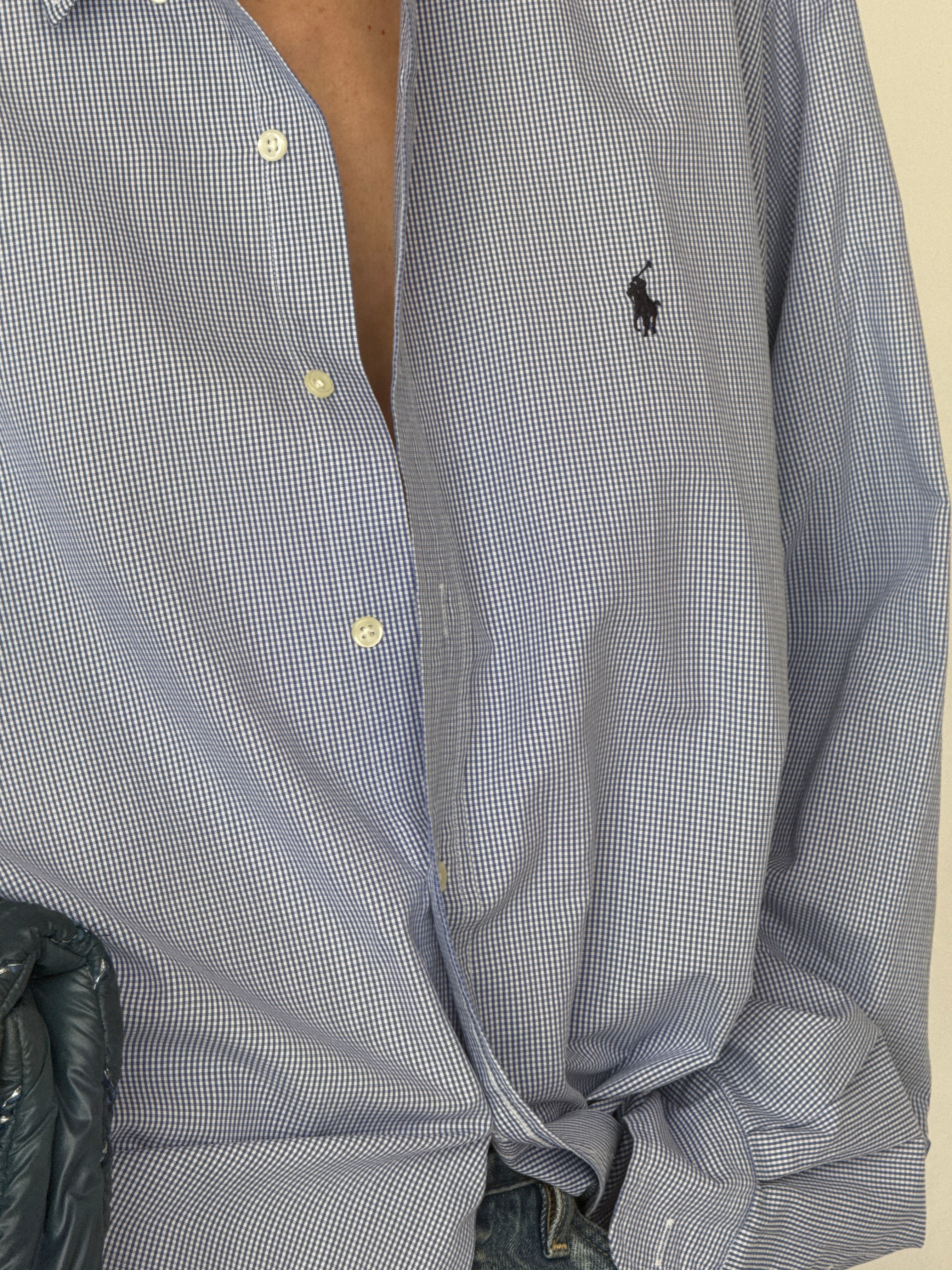 Vintage Ralph Lauren oversized gingham shirt styled worn loose 