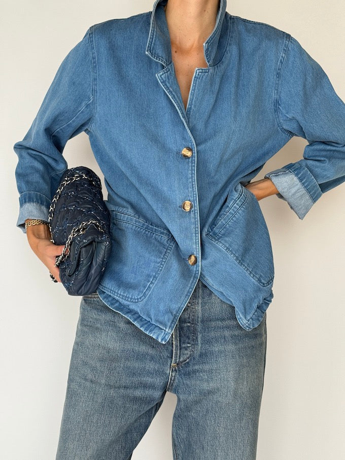 Vintage Denim Blazer Jacket/Shirt 6322