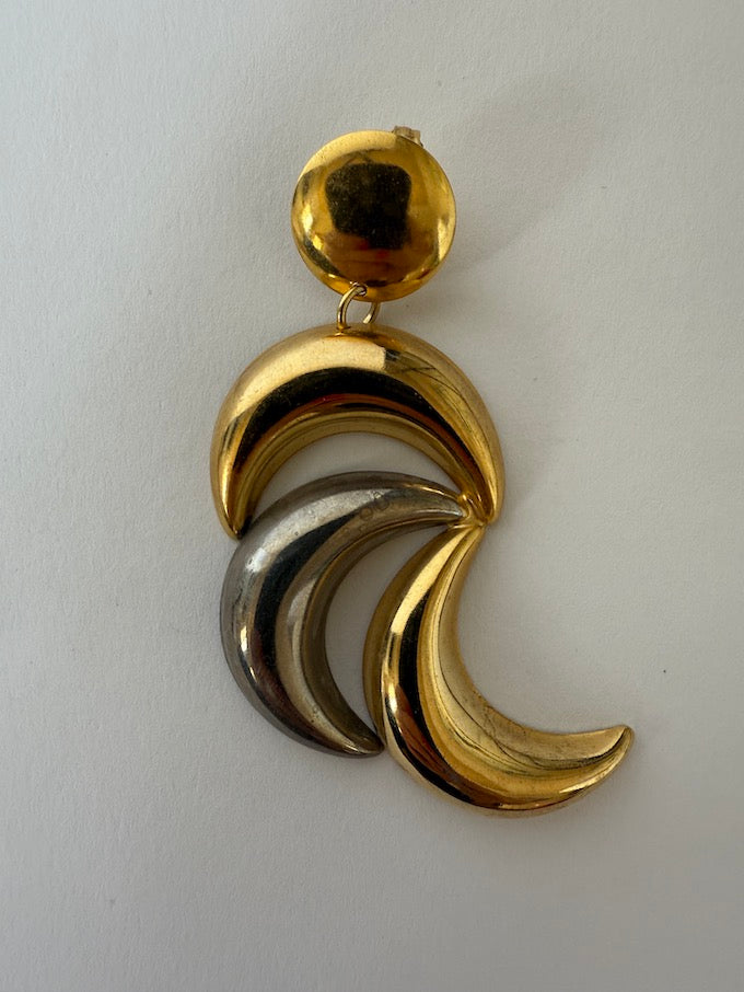 Vintage gold and silver toned dangle earrings