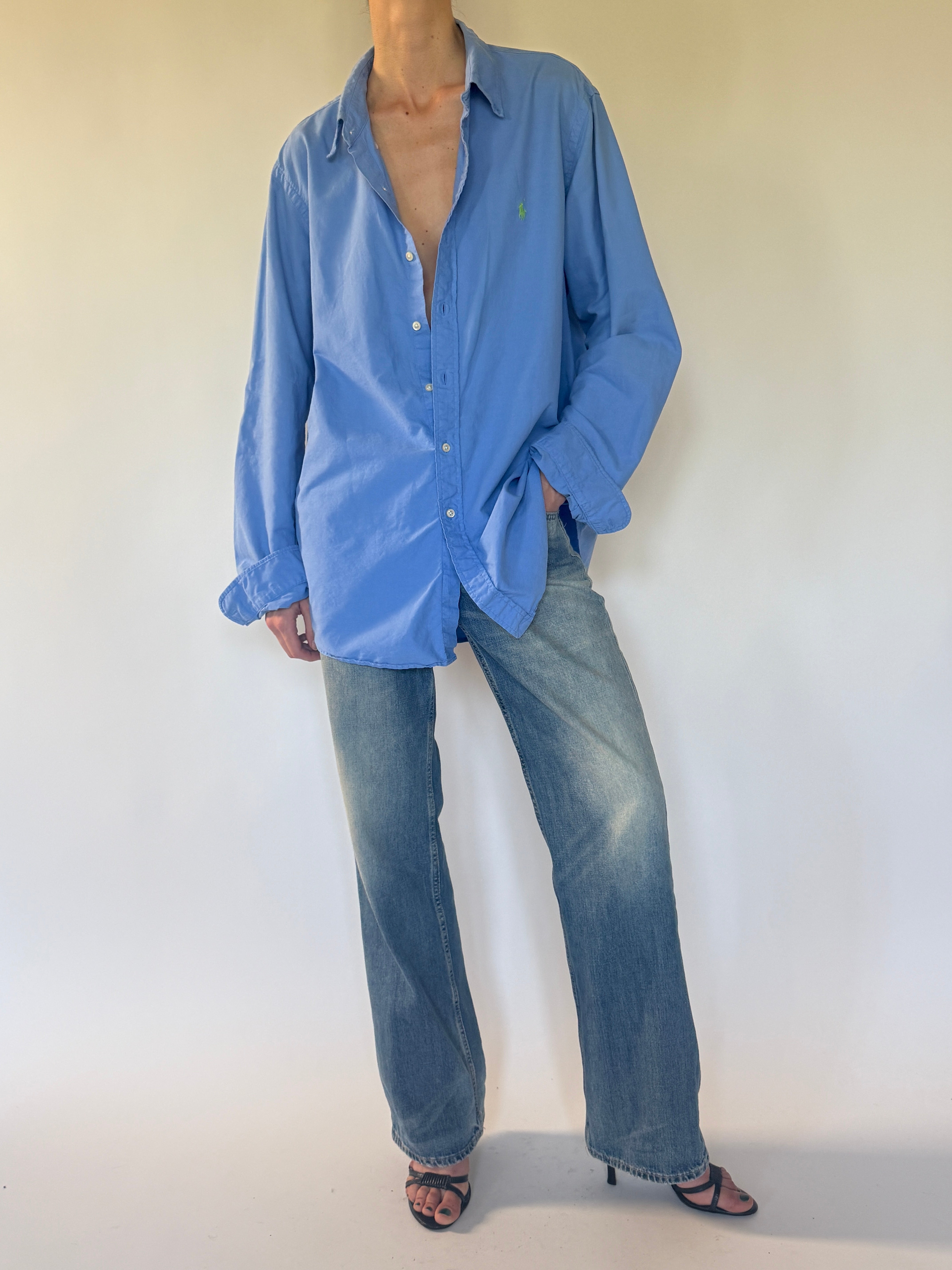 Vintage Ralph Lauren blue shirt front view