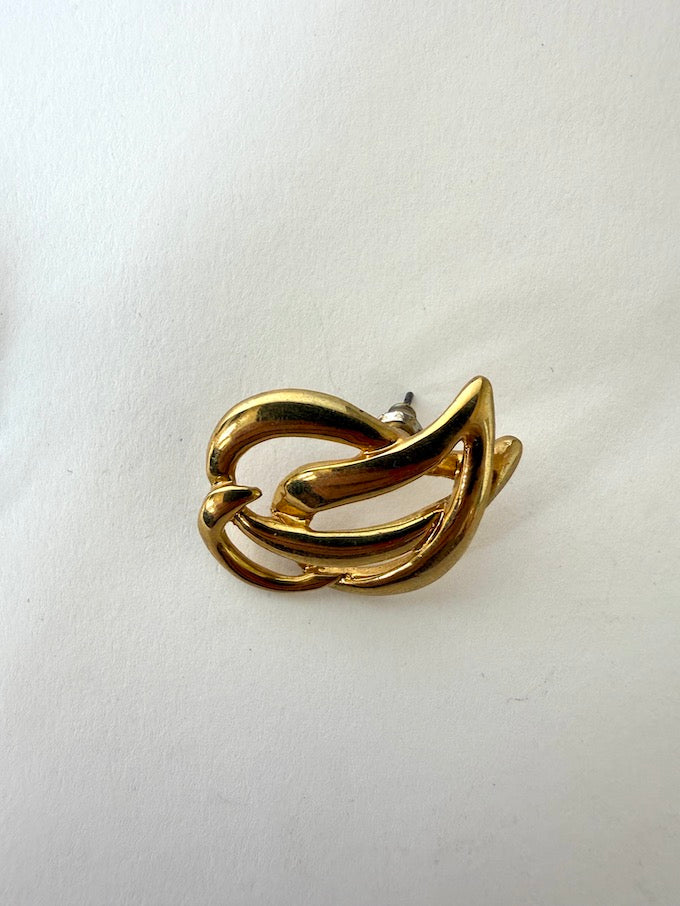 Vintage Gold-Tone Knot Stud Earrings