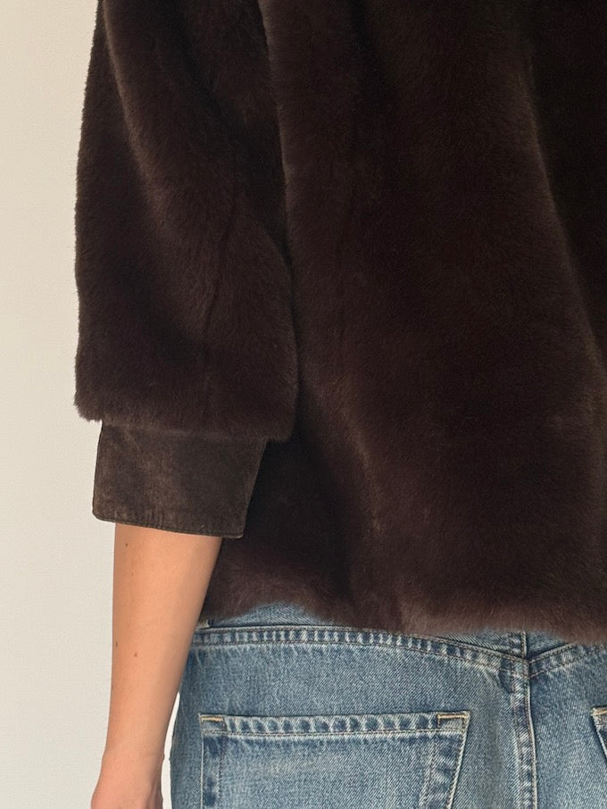 Vintage Faux Fur Jacket Brown 6696