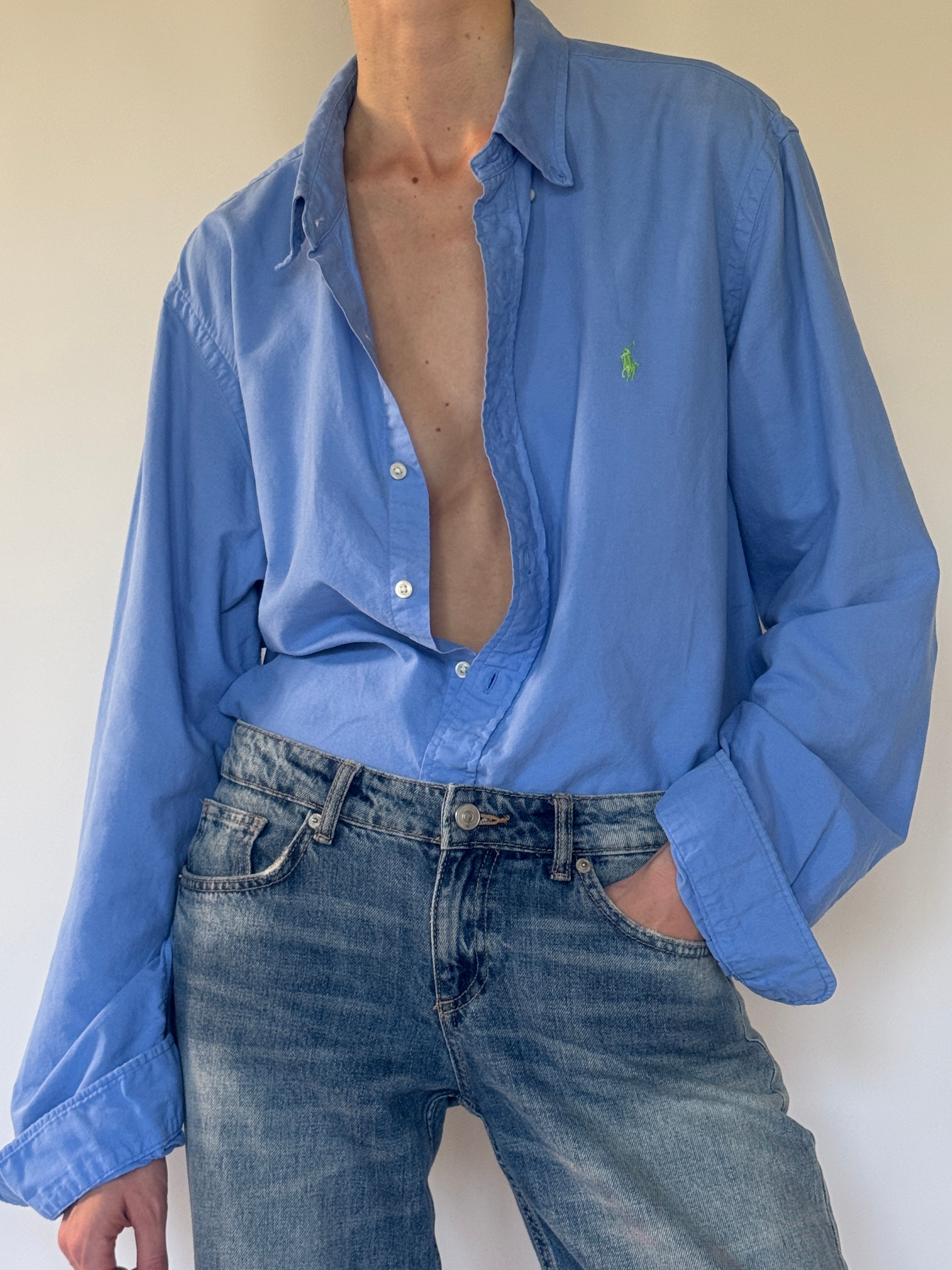 Vintage Ralph Lauren blue shirt front view