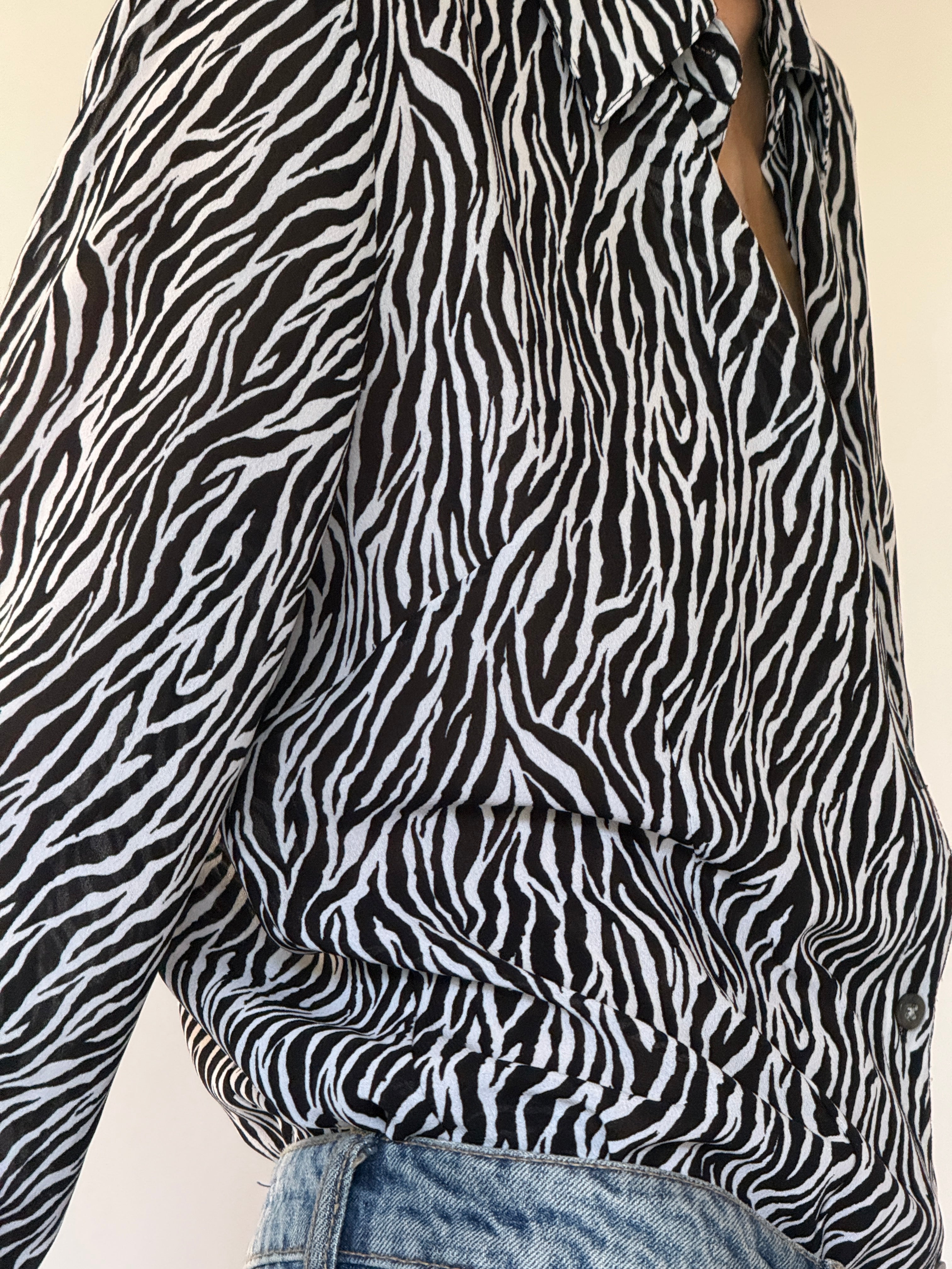 Vintage zebra print fabric close-up