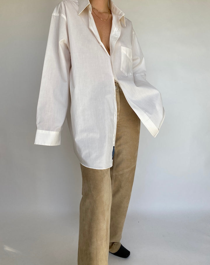 VINTAGE WHITE OVERSIZED BUTTON DOWN SHIRT 441