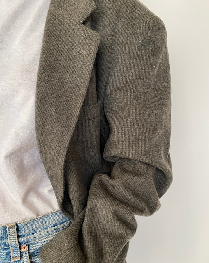 VINTAGE SINGLE BREASTED BLAZER IN CAMEL HAIR 2501