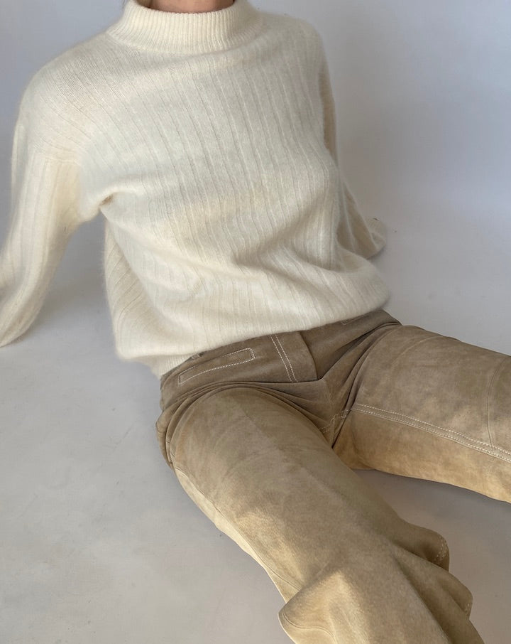 VINTAGE CREAM ANGORA SWEATER 442