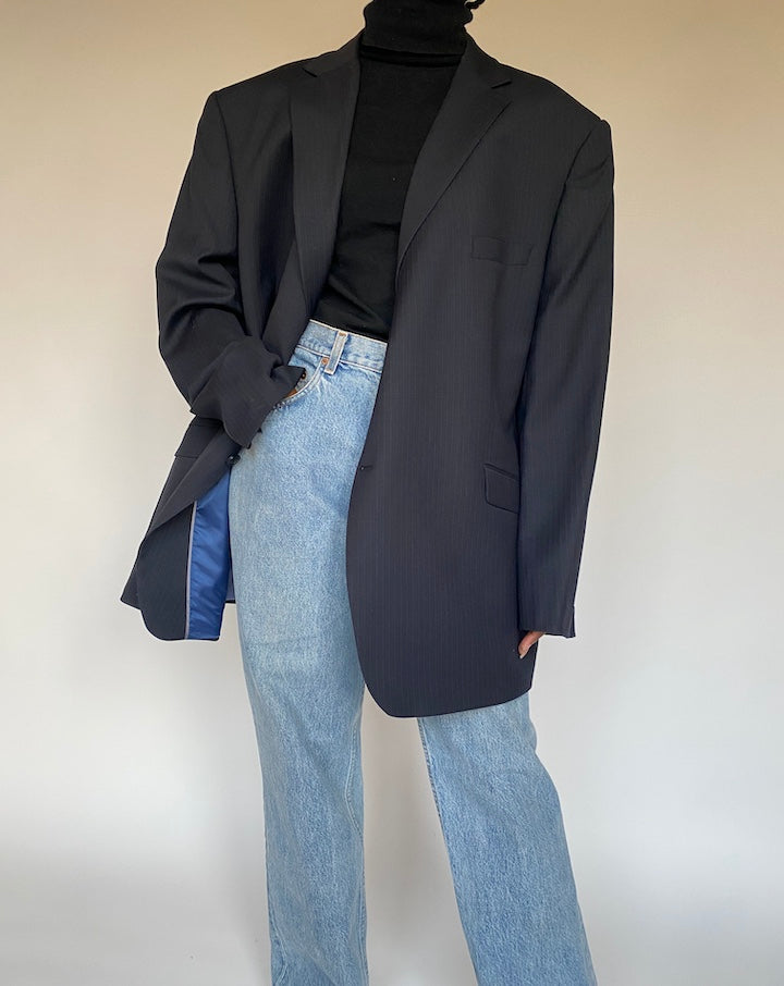 VINTAGE NAVY PINSTRIPED BLAZER 1703