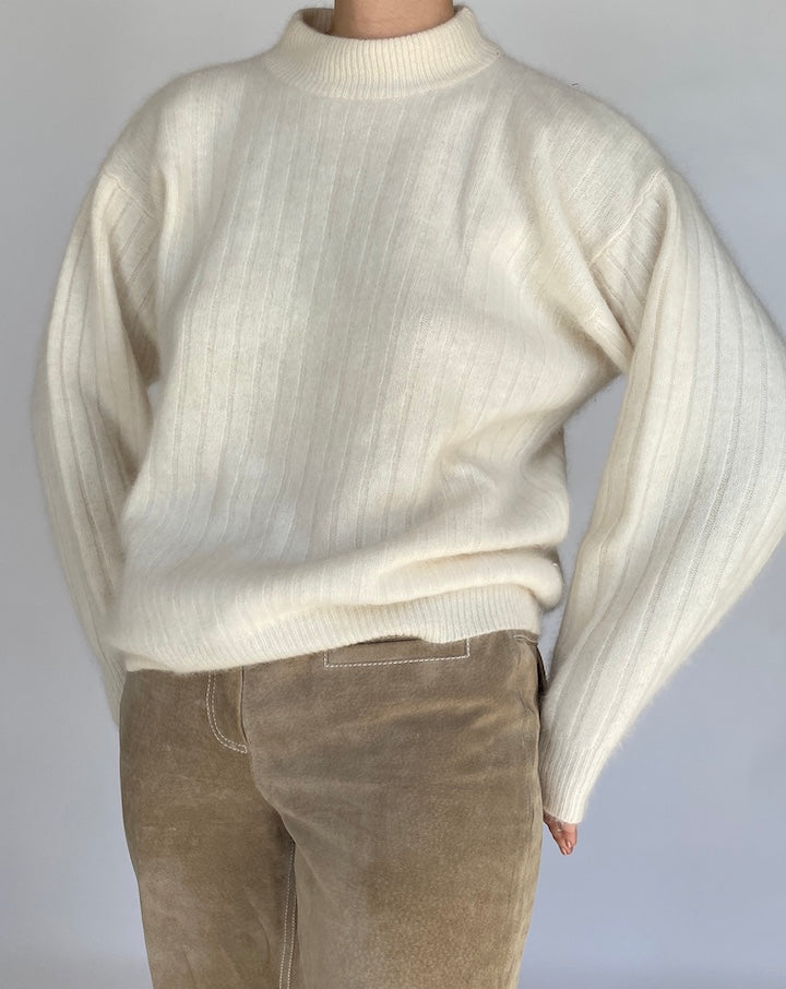 VINTAGE CREAM ANGORA SWEATER 442