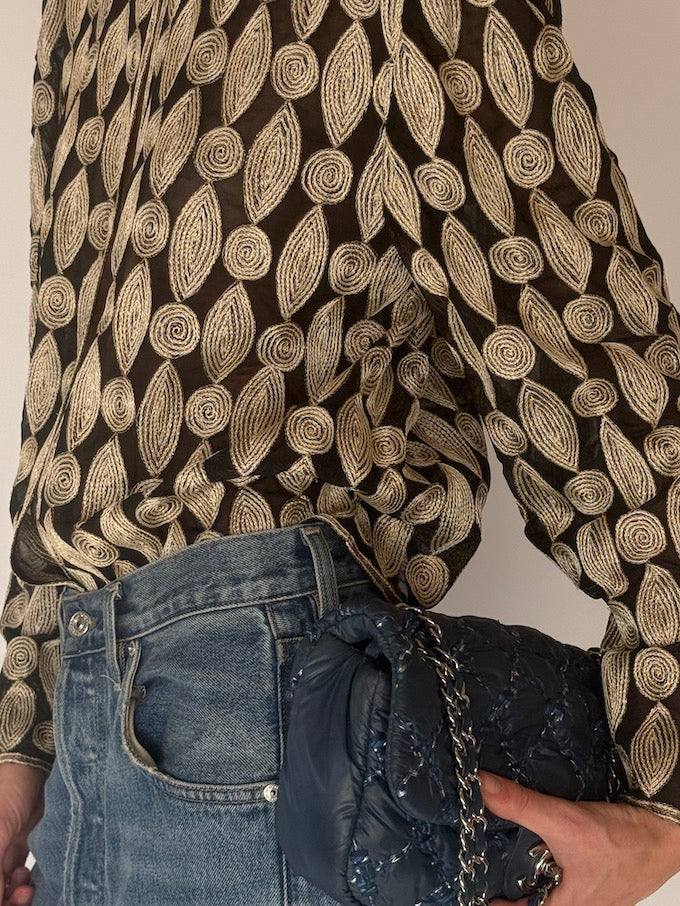 Vintage Embroidered Sheer Cardigan 6300