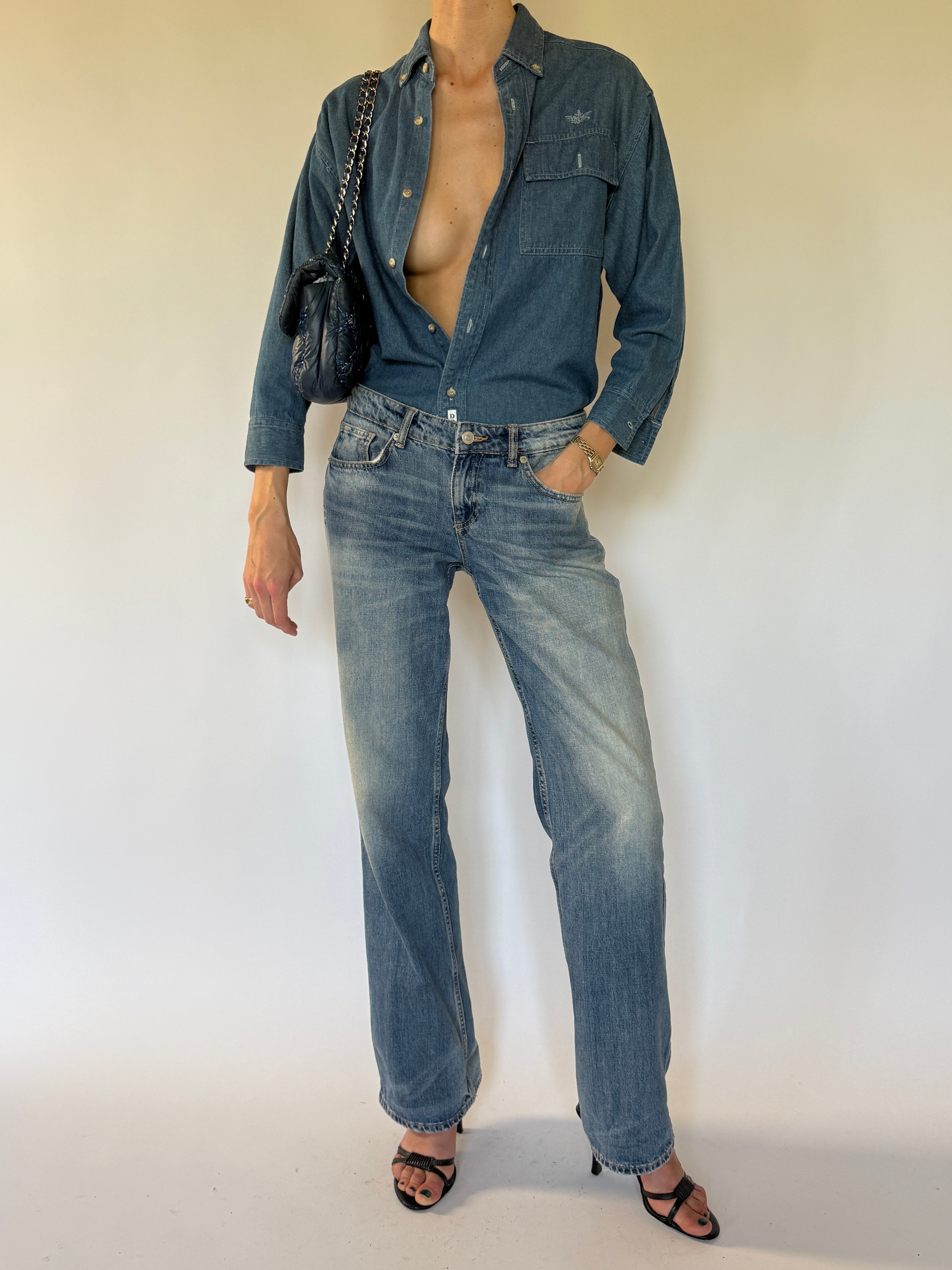 Vintage denim shirt front view