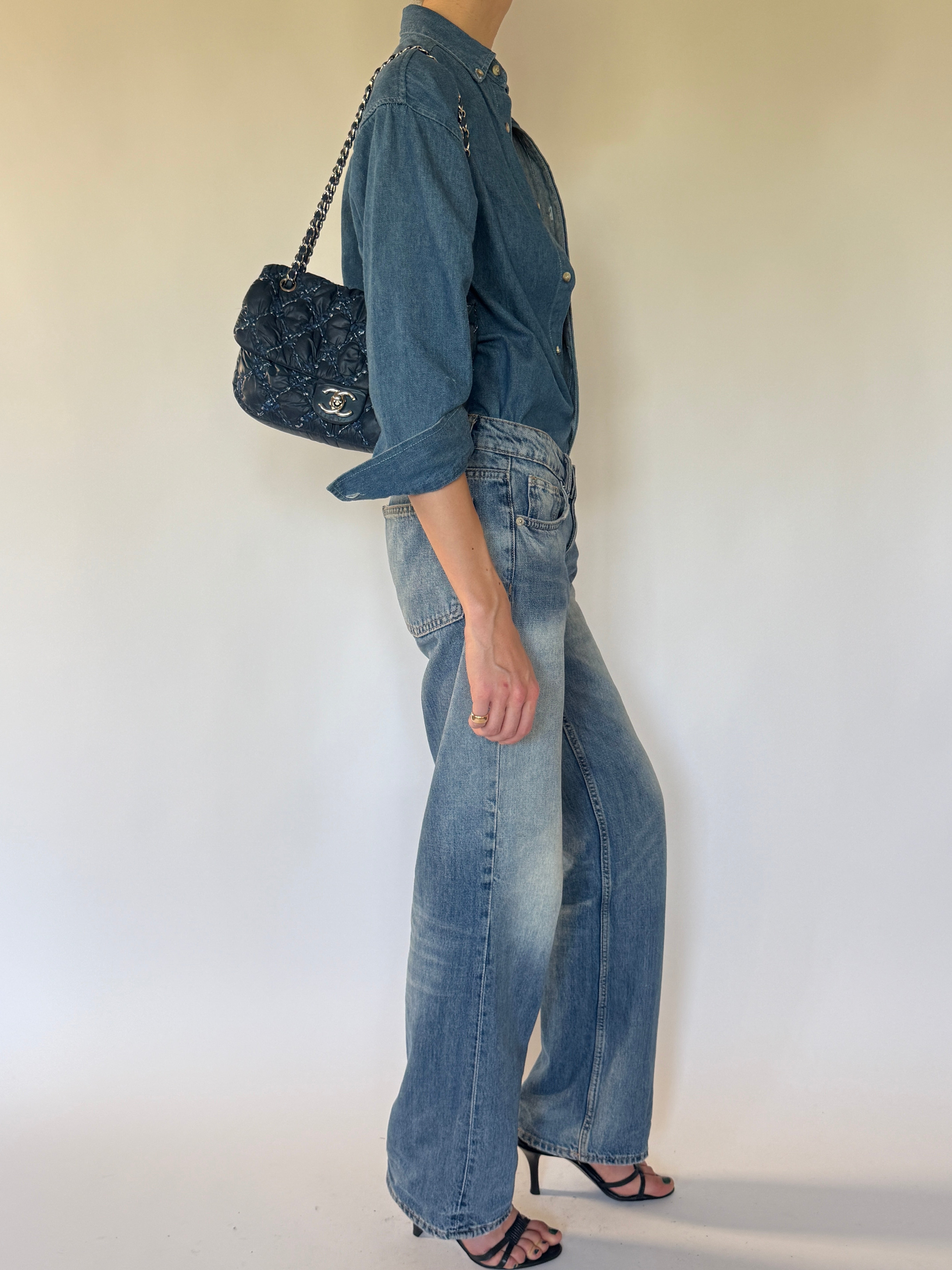 Vintage denim shirt side view
