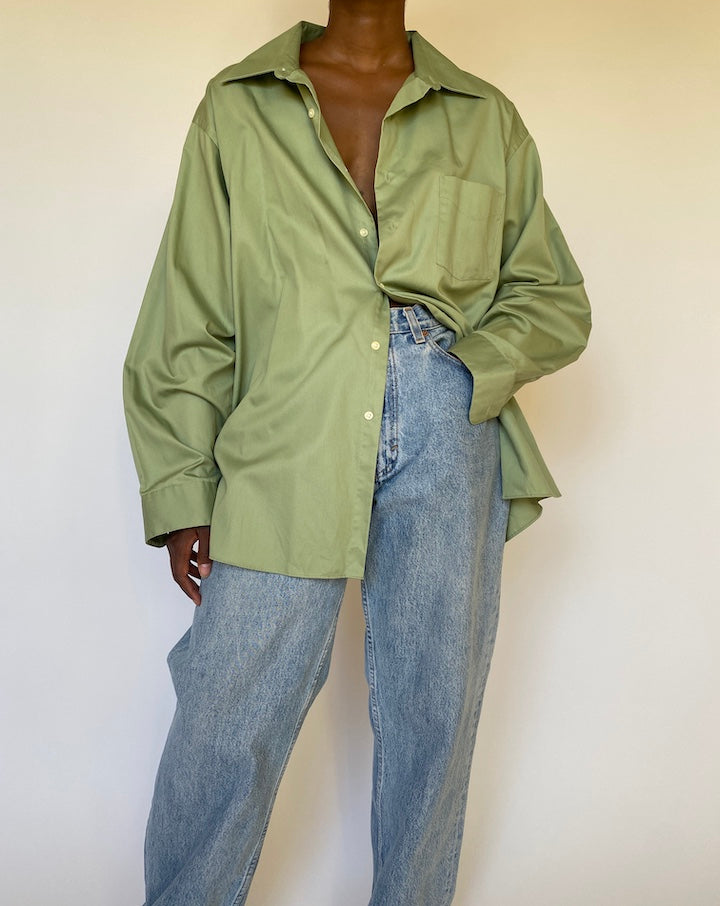 VINTAGE OVERSIZED GREEN SHIRT 3973