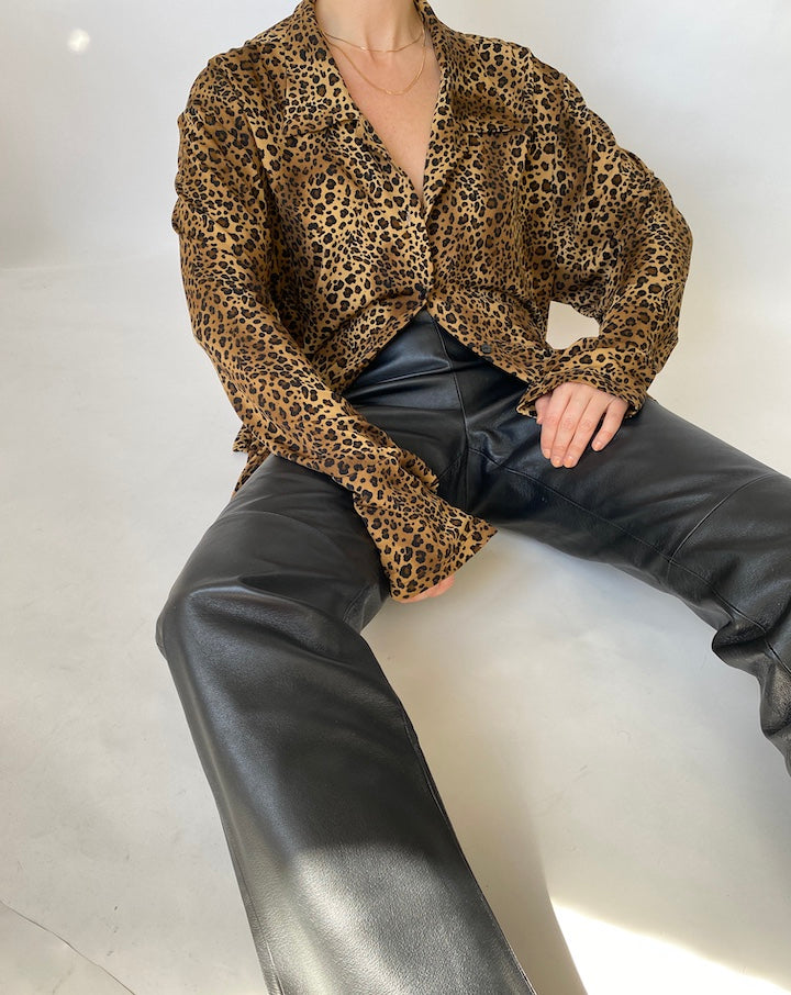VINTAGE OVERSIZED ANIMAL PRINTED BLOUSE 444