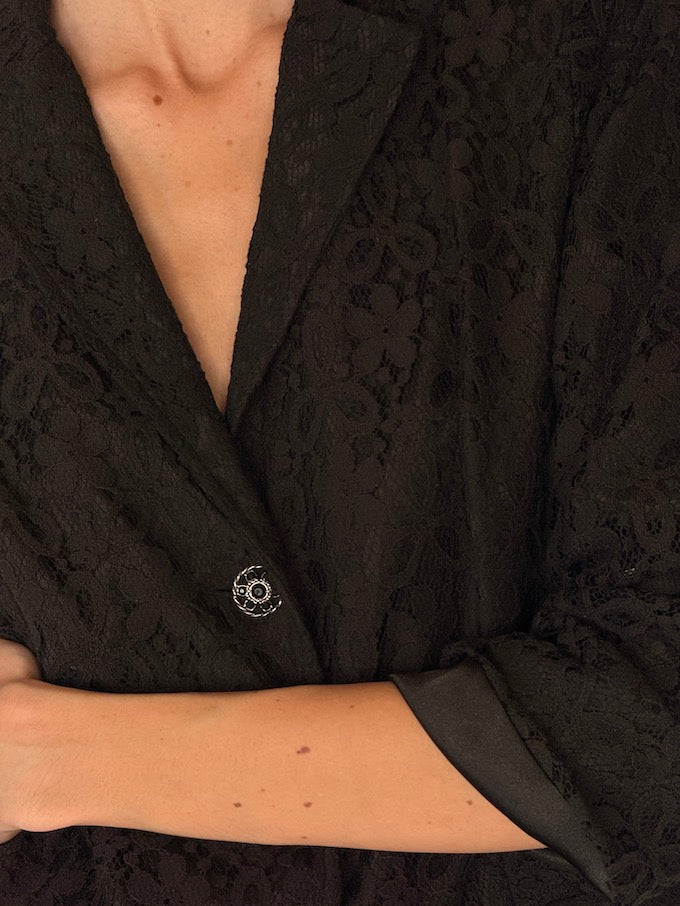 Vintage Black Lace Blazer