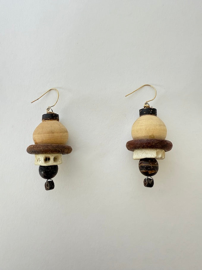 Vintage Natural Bead Earrings