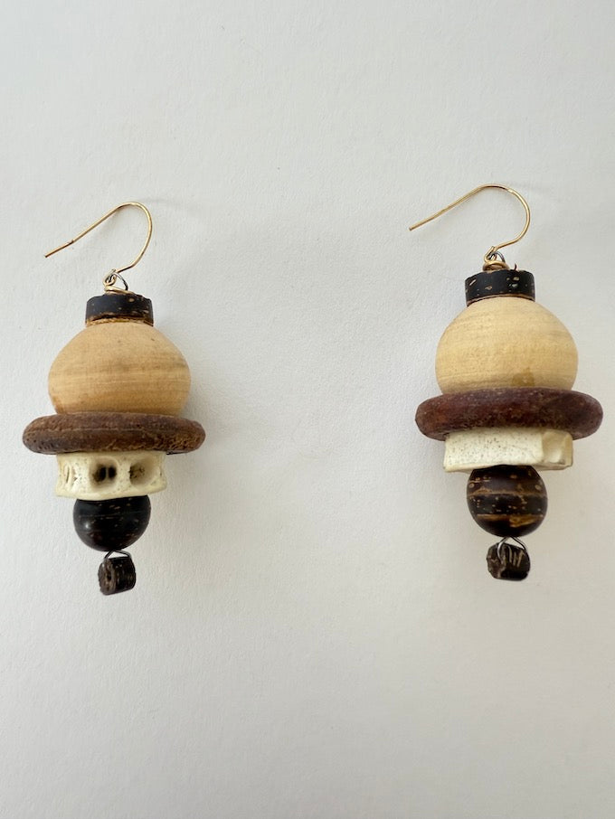 Vintage Natural Bead Earrings