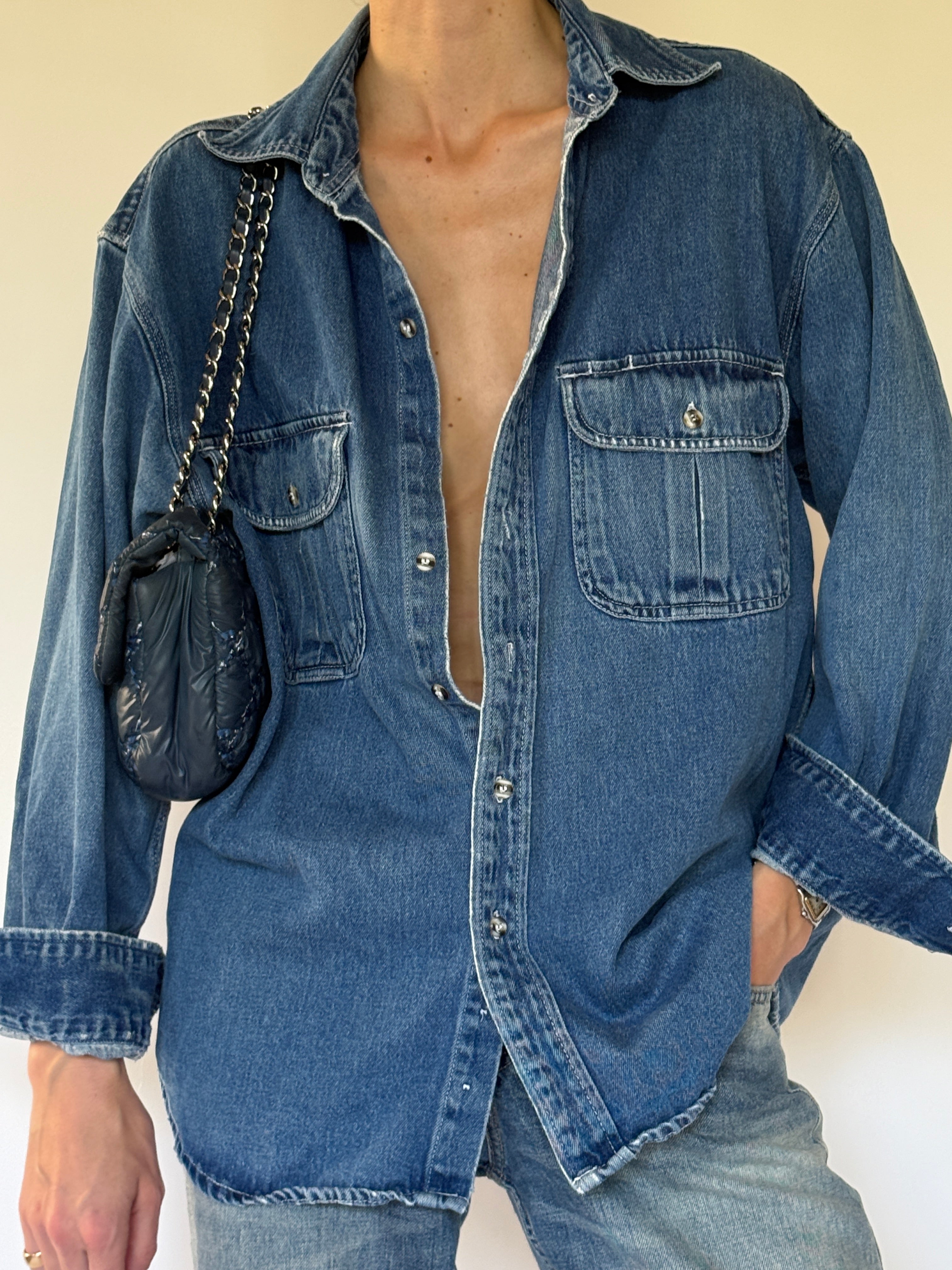 Vintage denim fabric close-up detail