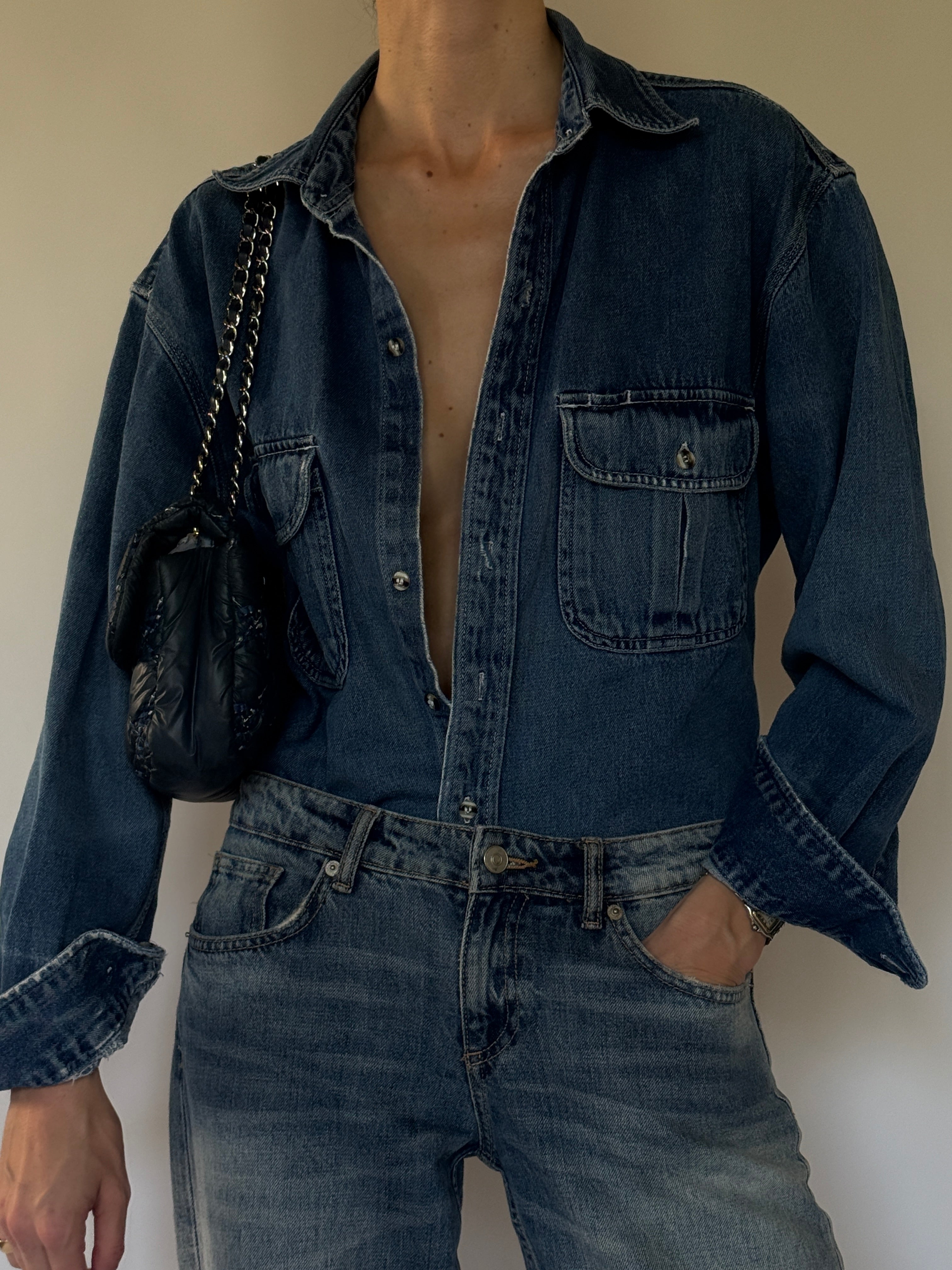 Vintage denim fabric close-up detail
