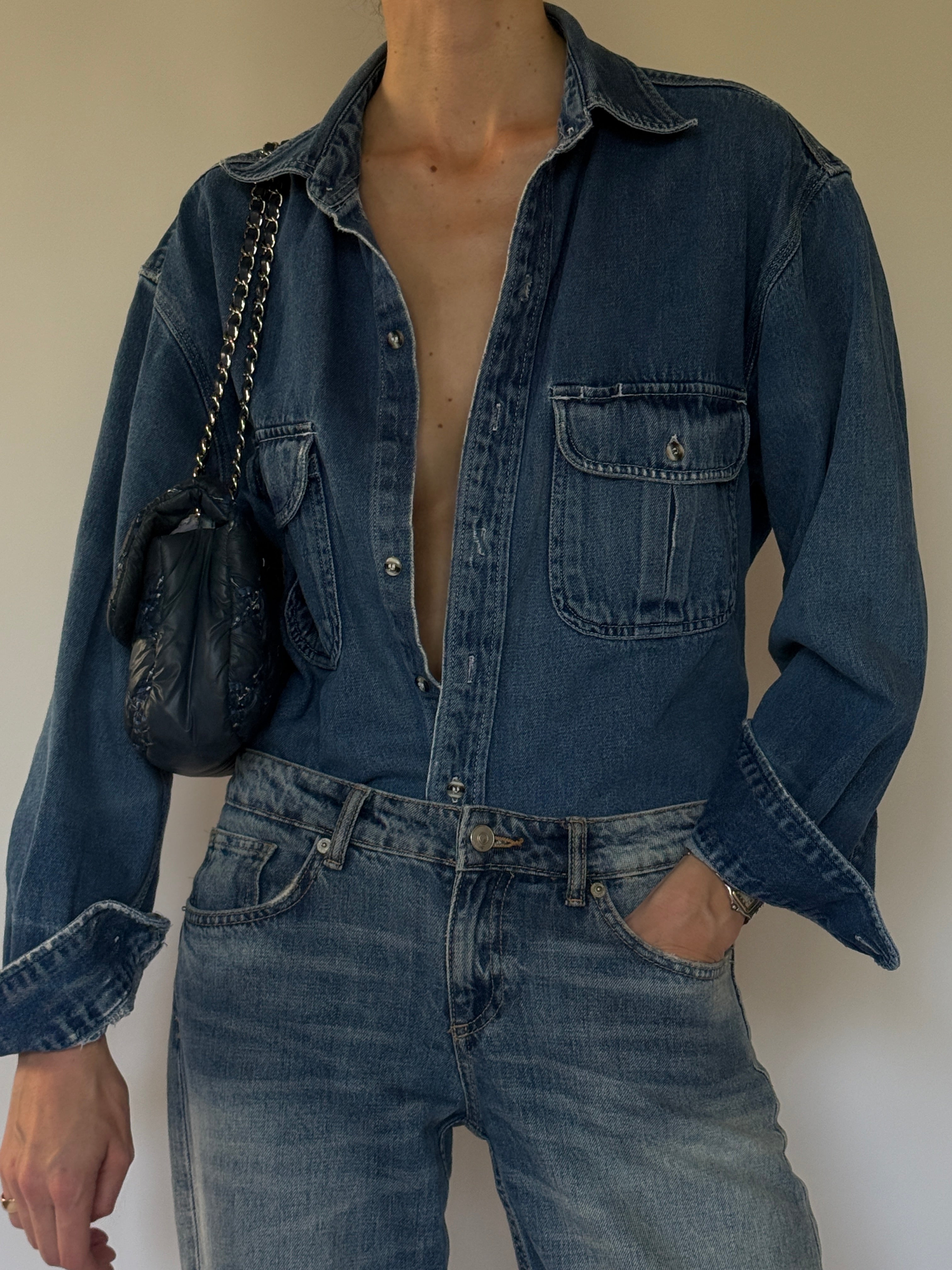 Vintage denim fabric close-up detail