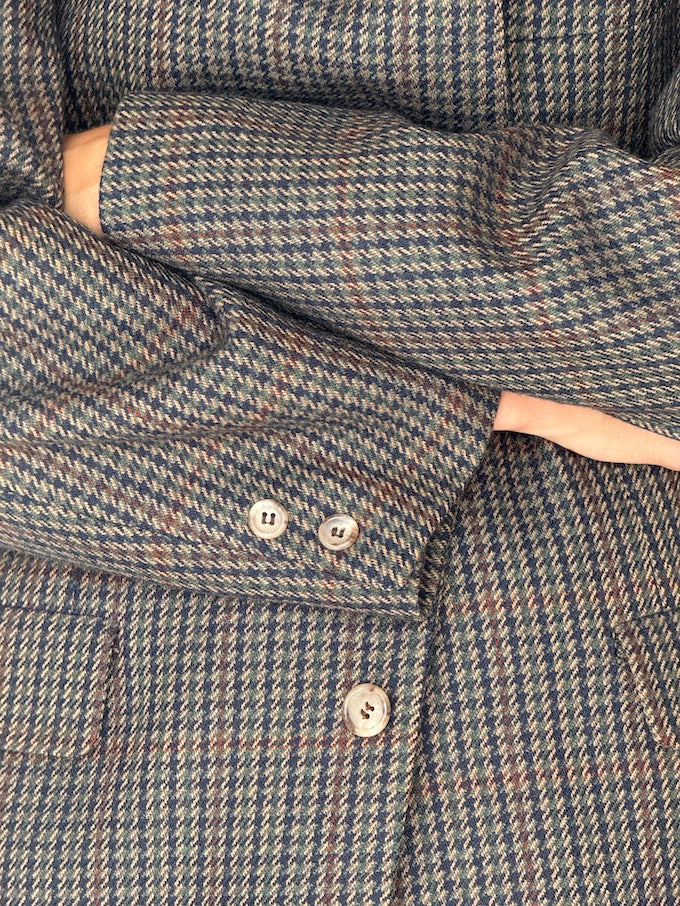 Vintage Houndstooth Wool Blazer 5850