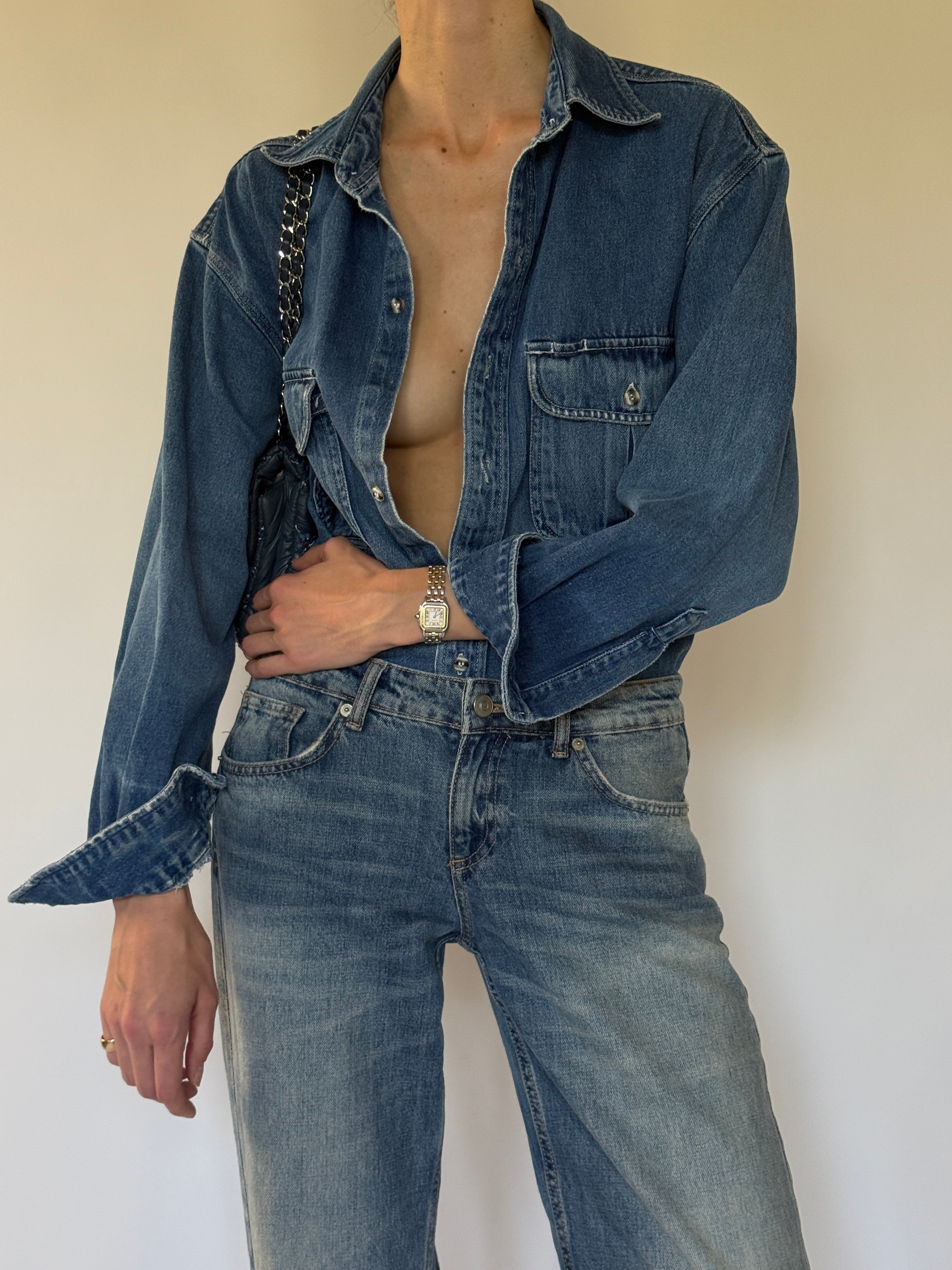 Vintage denim fabric close-up detail