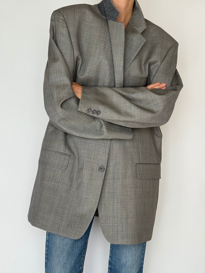 Vintage Oversized Blazer Grey 5958