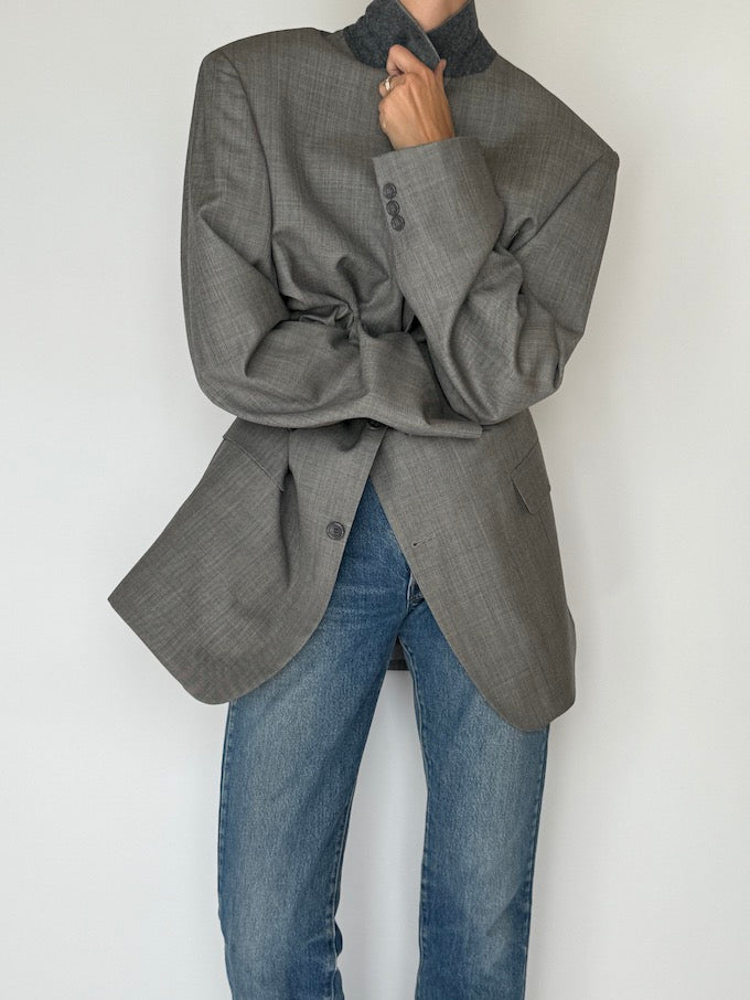 Vintage Oversized Blazer Grey 5958