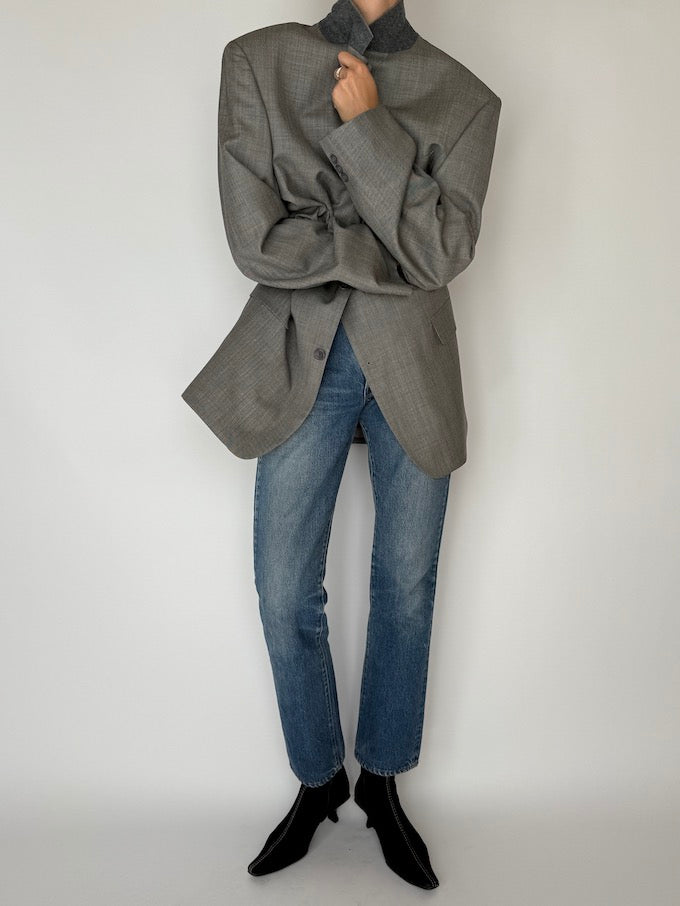 Vintage Oversized Blazer Grey 5958