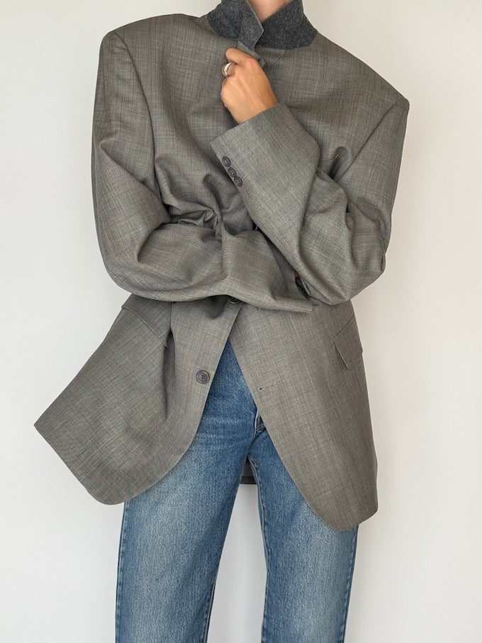 Vintage Oversized Blazer Grey 5958