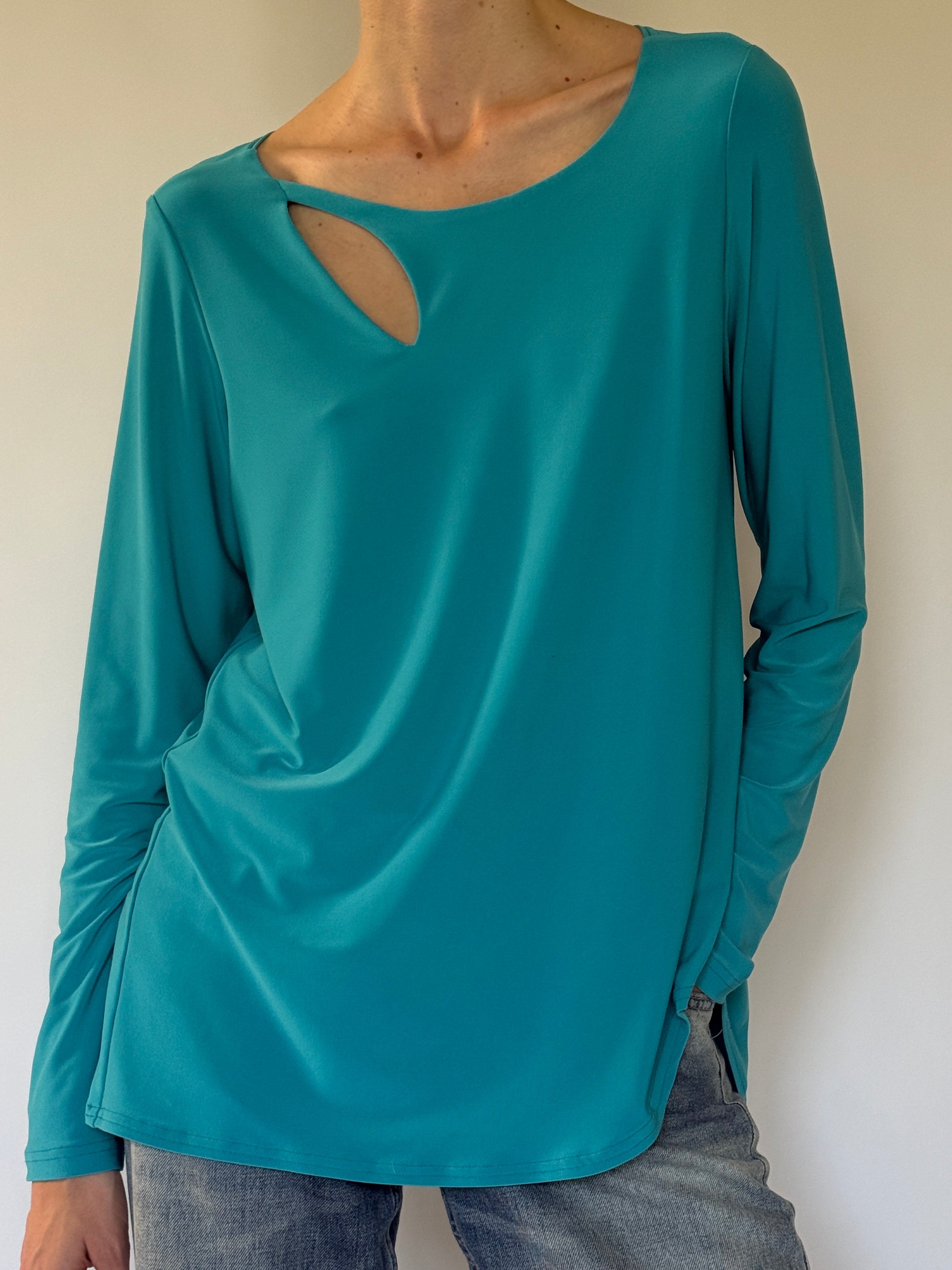 Vintage cutout neckline close-up detail