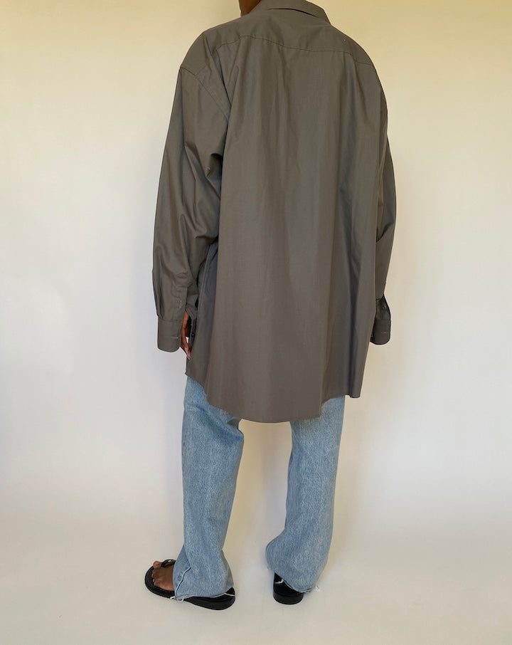 VINTAGE OVERSIZED GREY LONG-SLEEVE SHIRT 3984