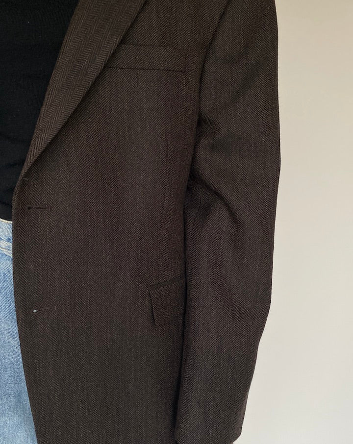 VINTAGE BROWN WOOL BLAZER 1715