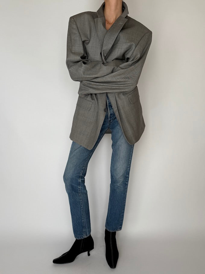 Vintage Oversized Blazer Grey 5958