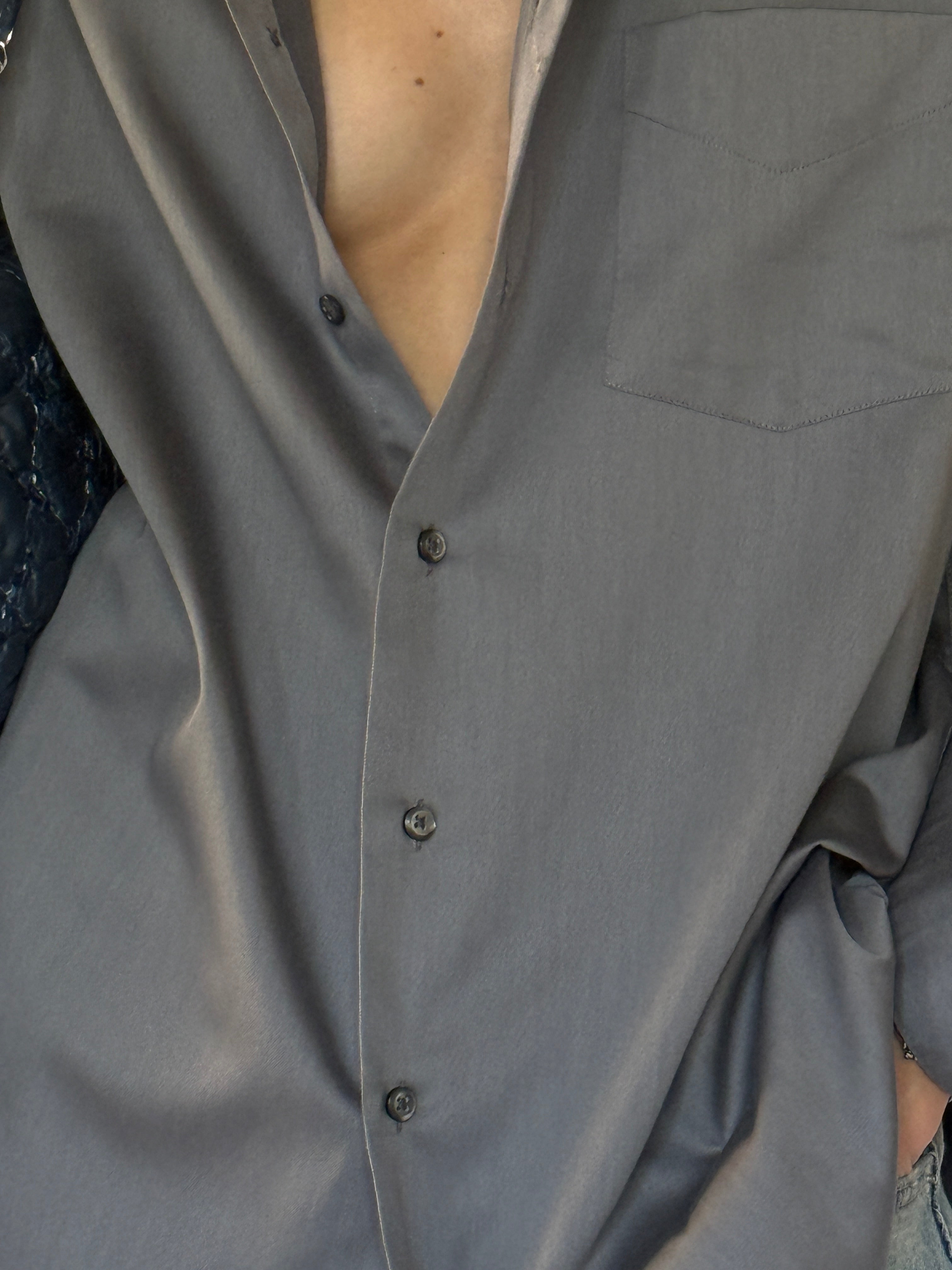 Vintage cotton blend fabric close-up in gray